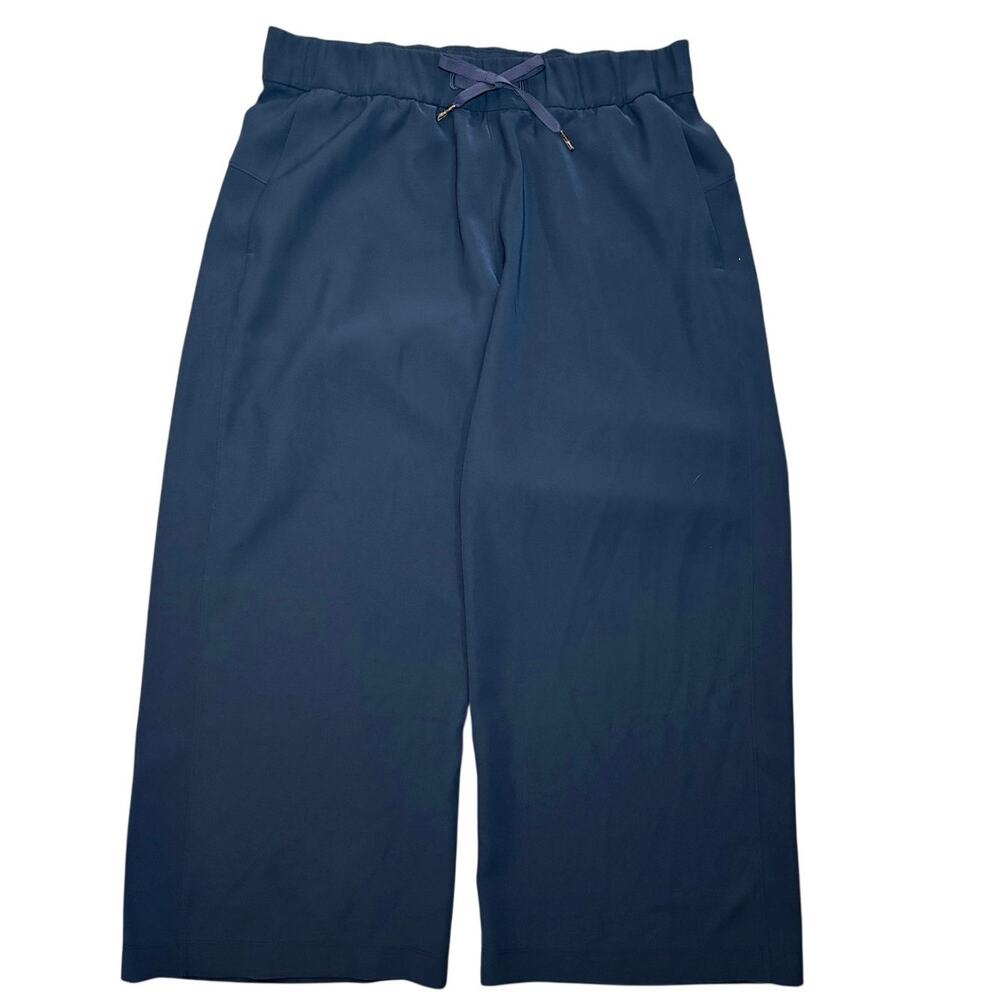 Lululemon On the Fly Wide-Leg 7/8 Pants Travel Woven True Navy Size 10